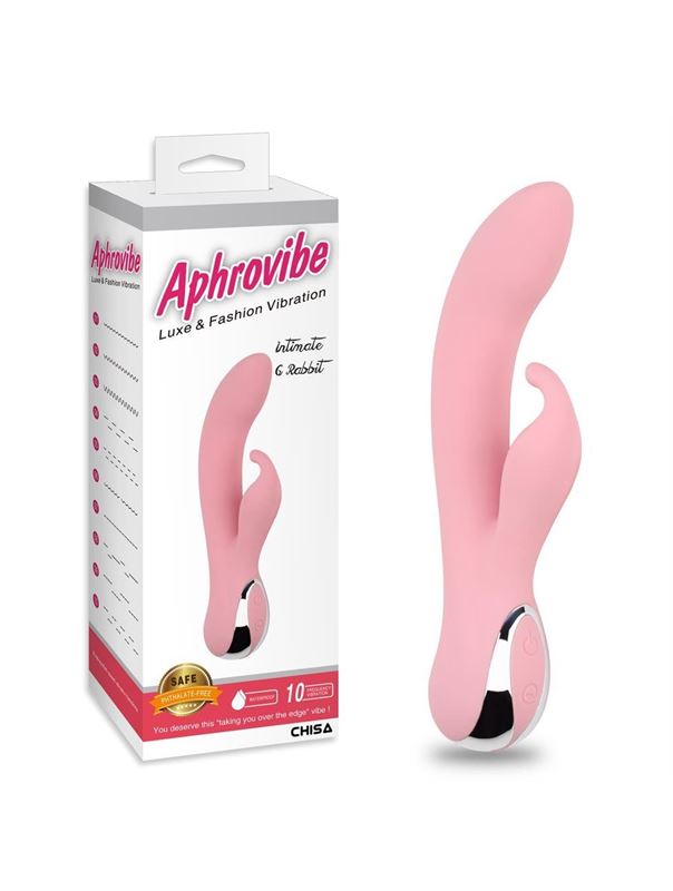 Нежно-розовый вибратор Intimate G Rabbit со стимулятором клитора (18 см)