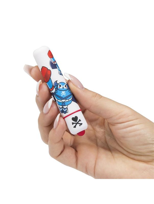Белая вибропуля с роботом MINI BULLET VIBRATOR WHITE ROBOT