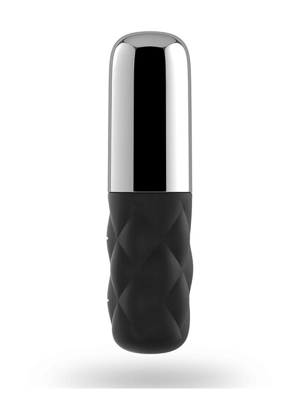 Чёрно-серебристая вибропуля Satisfyer Mini Sparkling Darling