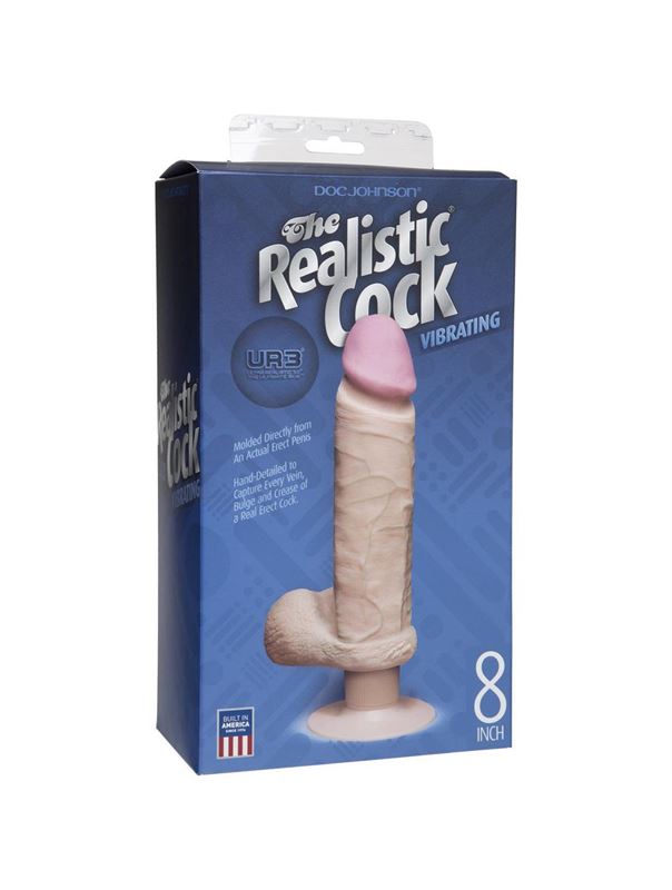 Вибромассажер-реалистик на присоске The Realistic Cock ULTRASKYN Vibrating 8” (23,5 см)