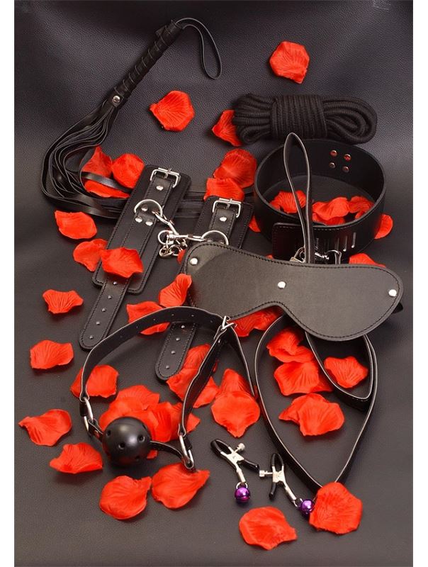 Набор БДСМ-аксессуаров из 7 предметов AMAZING BONDAGE SEX TOY KIT