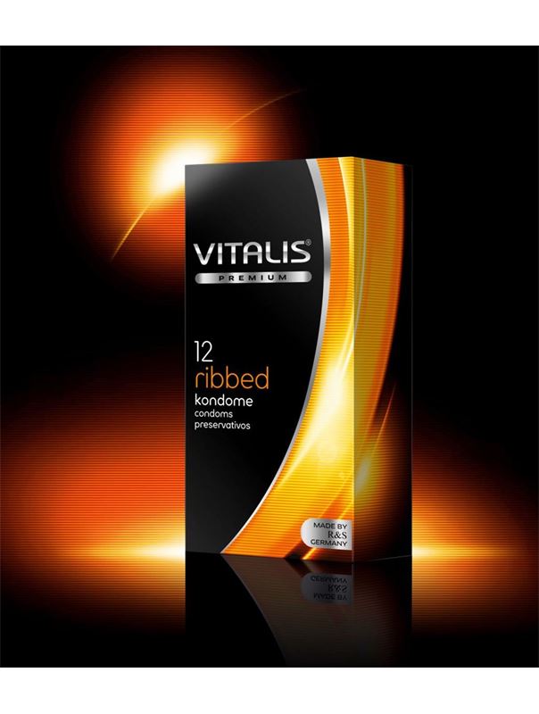 Ребристые презервативы VITALIS premium №12 Ribbed (12 шт)