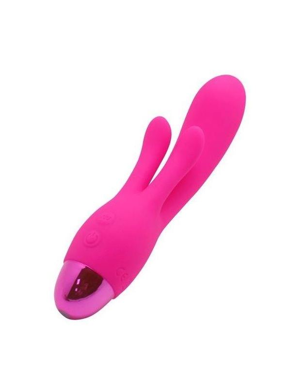 Розовый вибратор INDULGENCE Rechargeable Frolic Bunny (18,7 см)