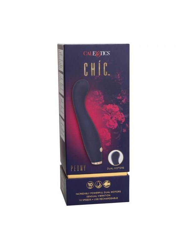 Синий вибратор Chi­c Peony (19,7 см)