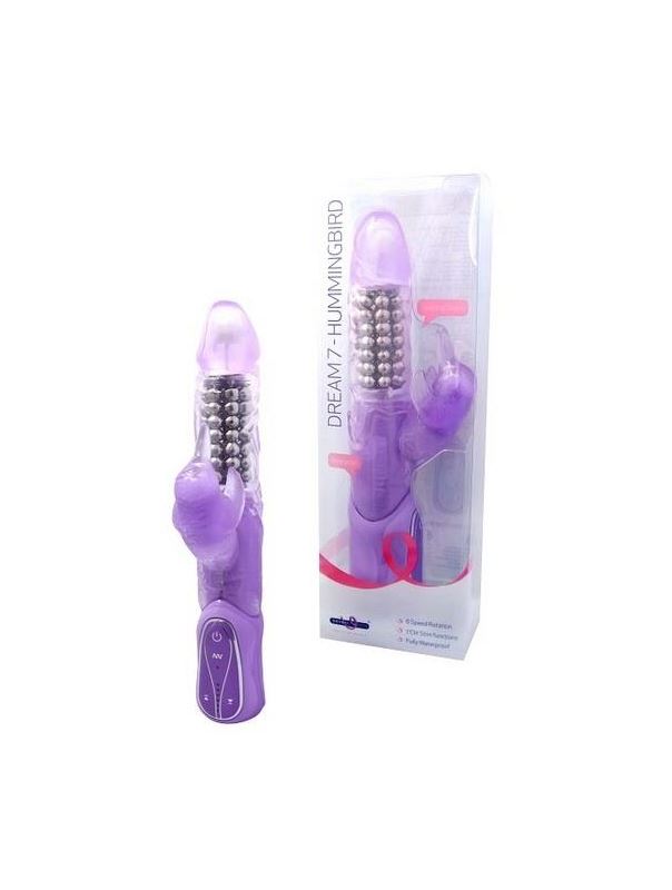 Вибратор с клиторальным стимулятором Premium Range Dream7 Hummingbird - 12 см.