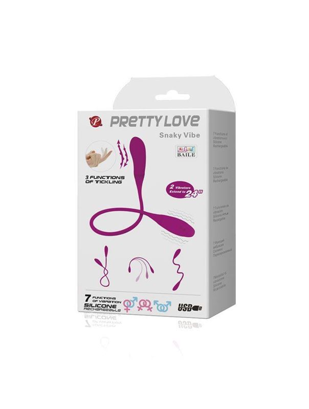 Фиолетовый двусторонний гибкий вибратор Pretty Love Snaky Vibe (60 см)