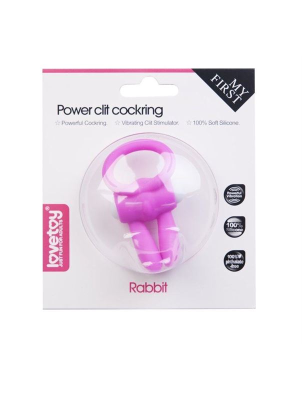 Розовое виброколечко для пениса Power Rabbit Clit Cockring