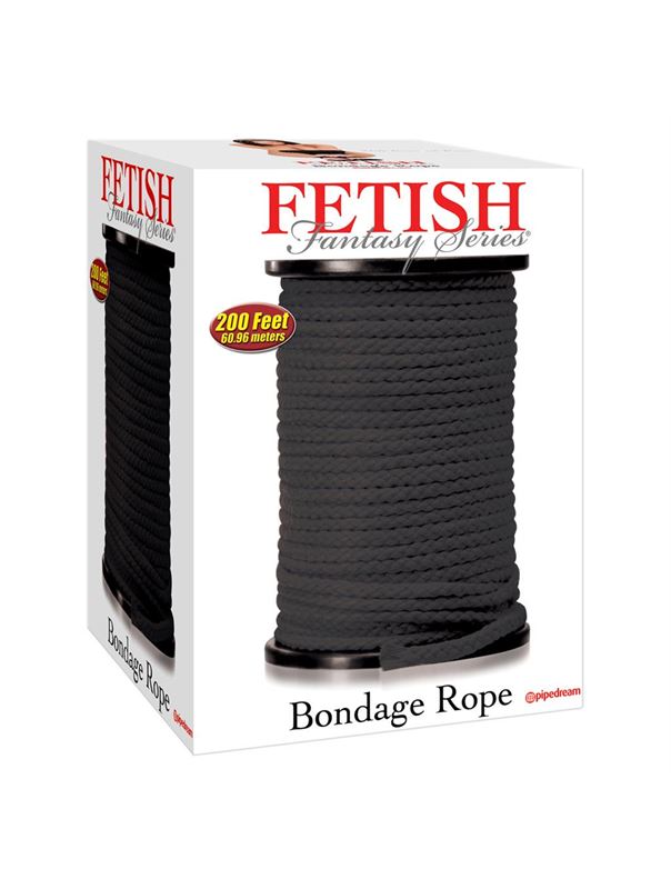 Черная веревка для связывания Bondage Rope (61 м)