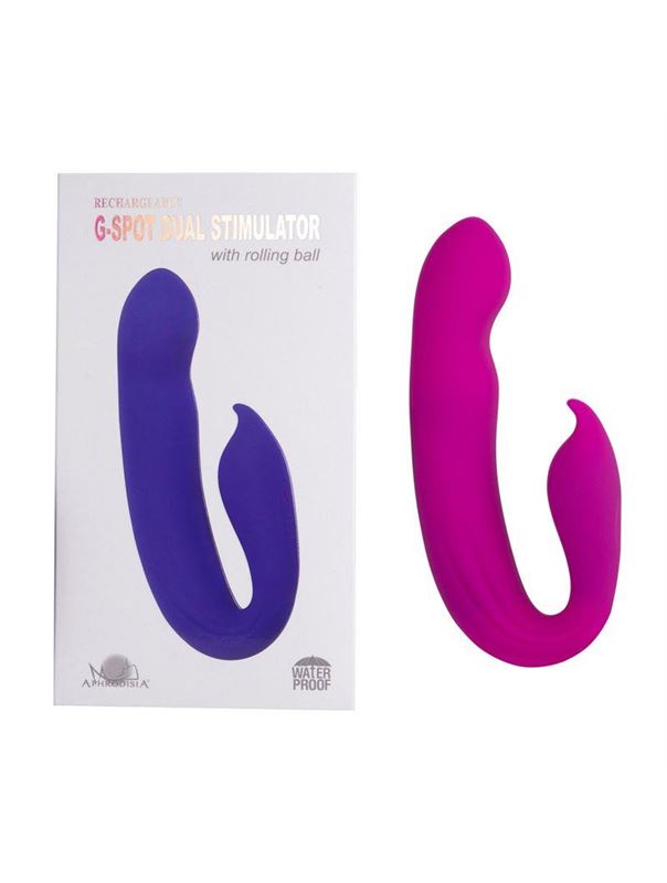 Розовый вибратор G-Spot Dual Stimulator with Rolling Ball (17,1 см)