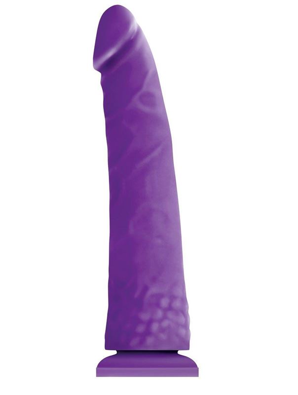 Фиолетовый фаллоимитатор без мошонки Pleasures Thin 8 Dildo - 20 см.