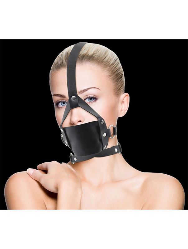 Чёрный кожаный кляп Leather Mouth Gag