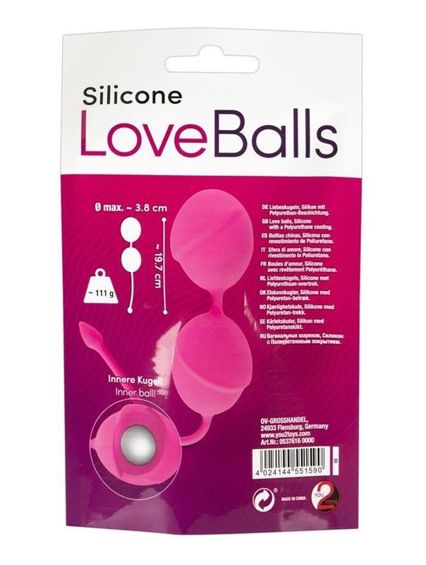 Розовые вагинальные шарики Silicone Love Balls