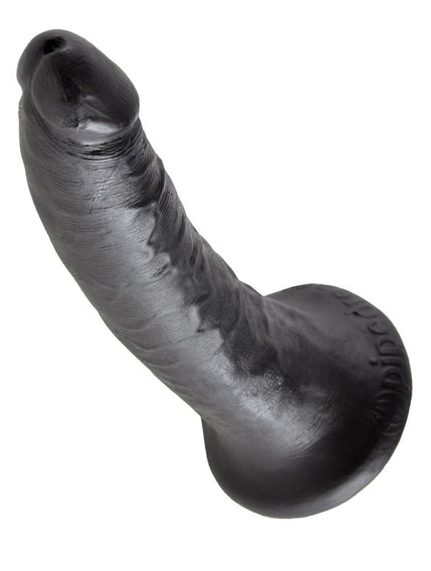 Чёрный фаллоимитатор с присоской 7" King Cock (17,8 см)