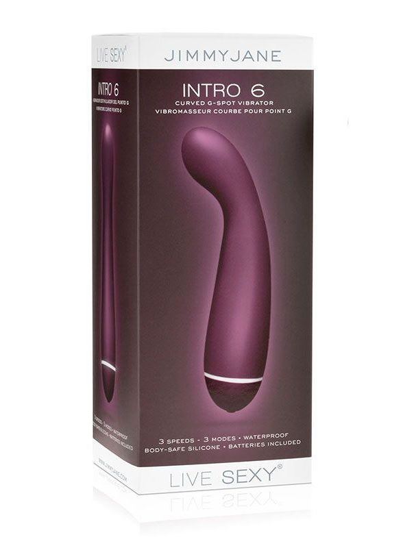 Фиолетовый вибромассажер Intro 6 Purple для G-массажа - 17 см.