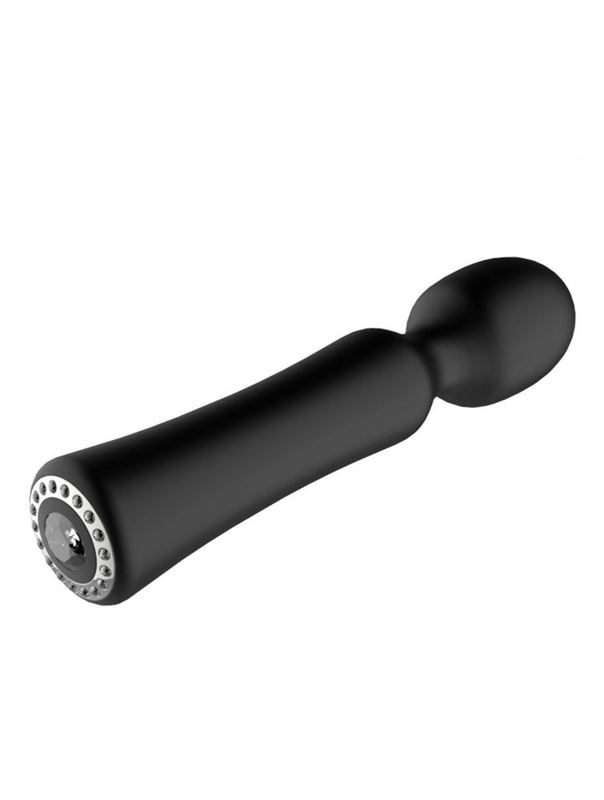 Черный универсальный массажер Wand Pearl - 20 см.