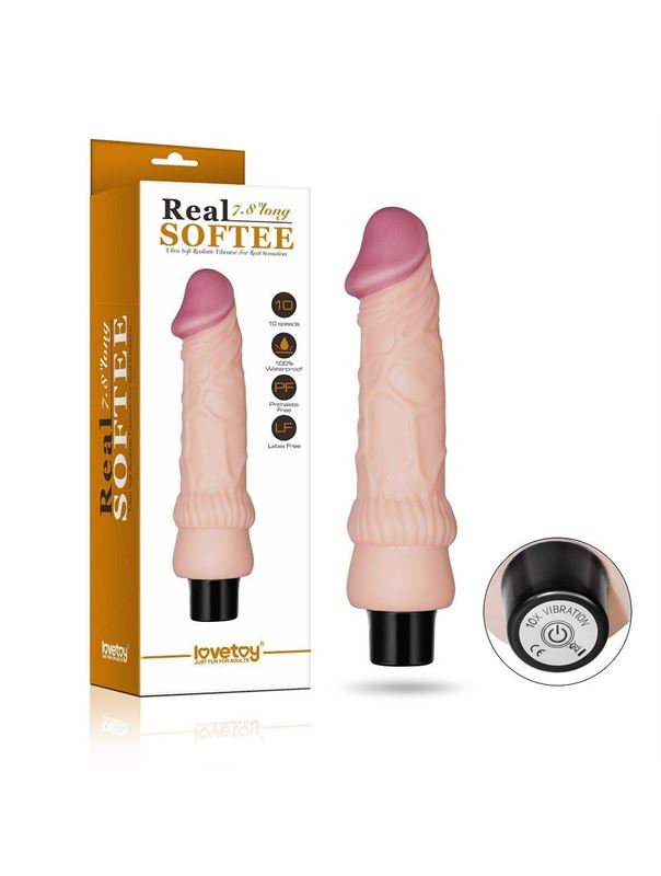 Телесный вибратор реалистик Real Softee 7.8 (19,3 см)