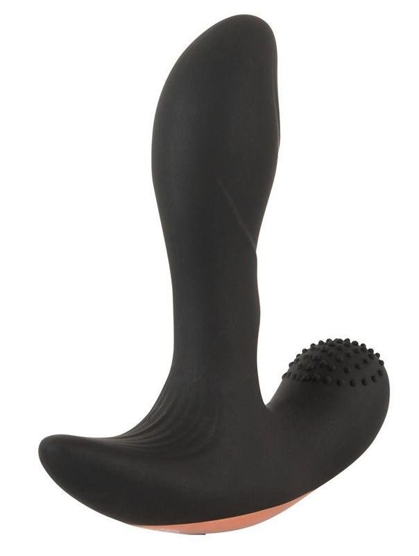 Черный массажер простаты с вибрацией Remote Controlled Prostate Plug with 2 Functions (13,6 см)