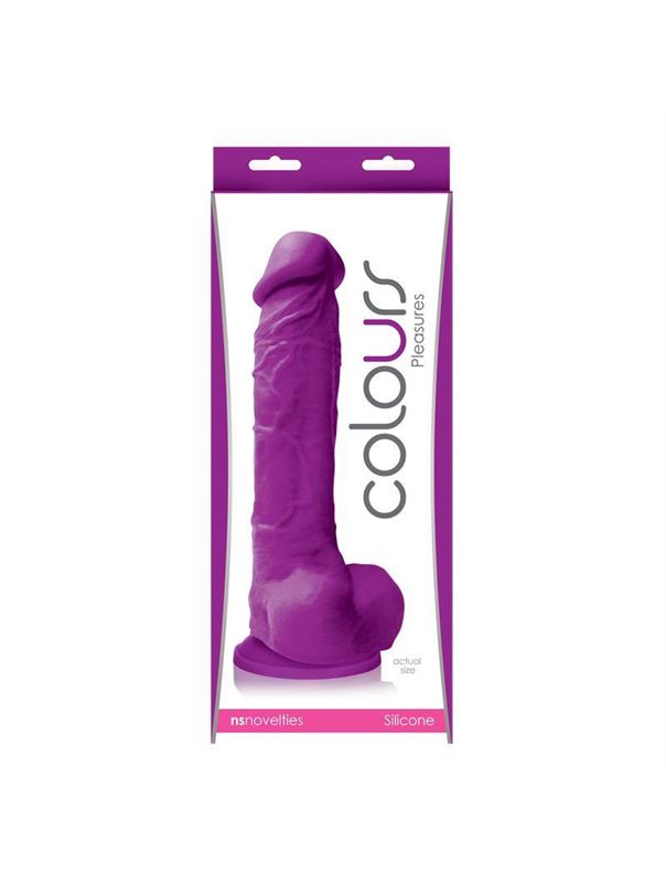 Фиолетовый фаллоимитатор Colours Pleasures на присоске (25 см)