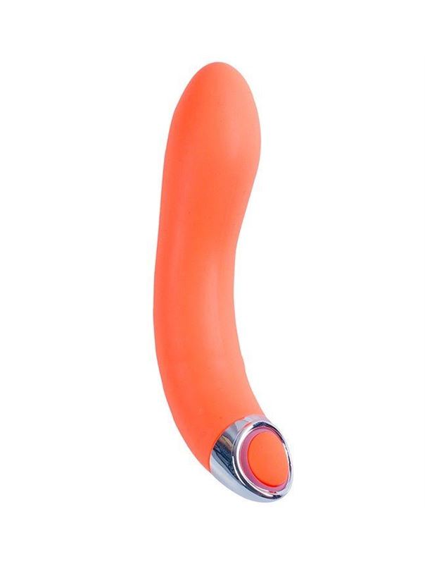 Оранжевый гладкий G-вибратор PURRFECT SILICONE - G-SPOT VIBRATOR из силикона (17,7 см)