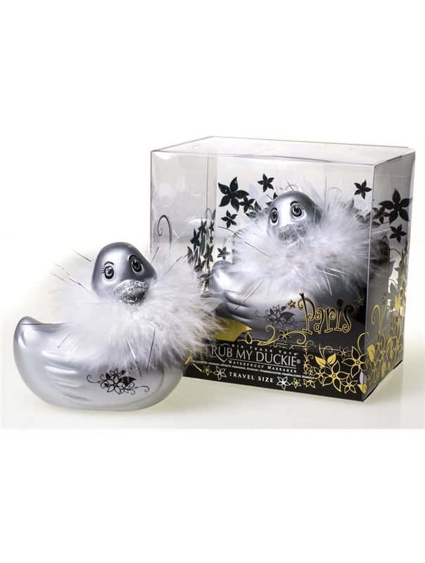 Серебристая уточка вибратор I Rub My Duckie Paris Silver Travel Size