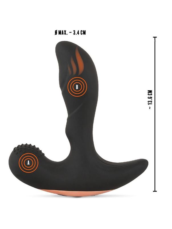 Черный массажер простаты с вибрацией Remote Controlled Prostate Plug with 2 Functions (13,6 см)