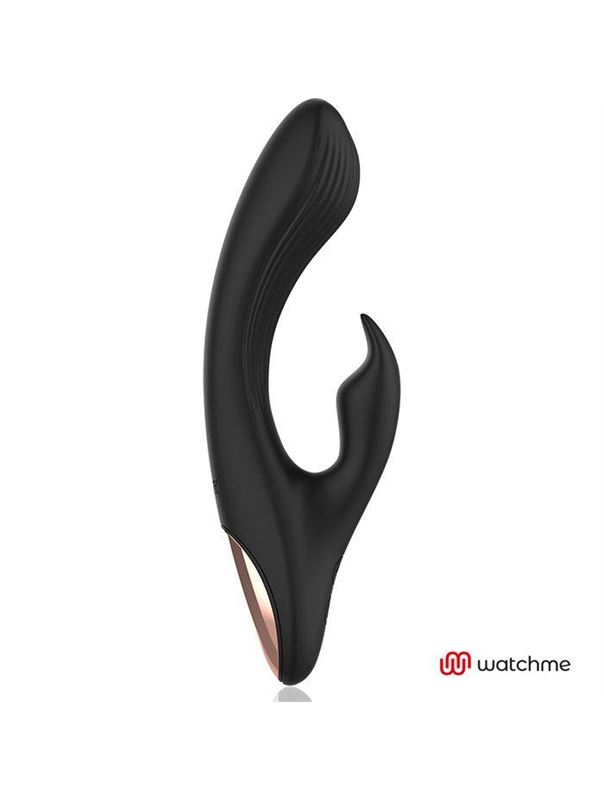 Черный вибратор-кролик с пультом-часами Anne's Desire Rabbit Vibe Wireless Watchme (20,5 см)