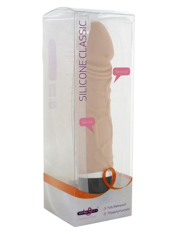 Реалистичный силиконовый вибратор CLASSIC ORIGINAL NUDE - 20 см.