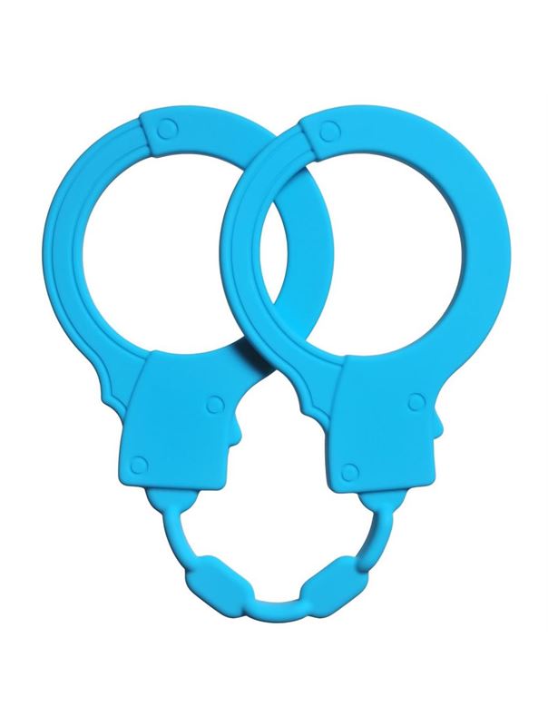 Голубые силиконовые наручники Stretchy Cuffs Turquoise