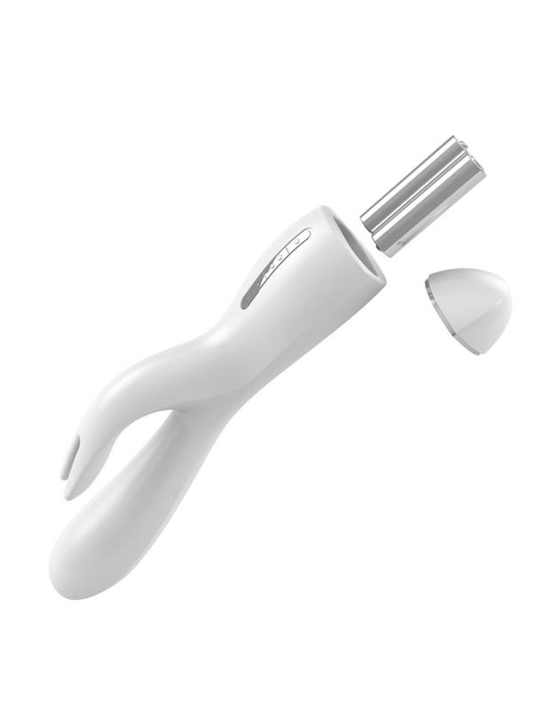 Вибратор белый OVO K3 Rabbit (21 см)