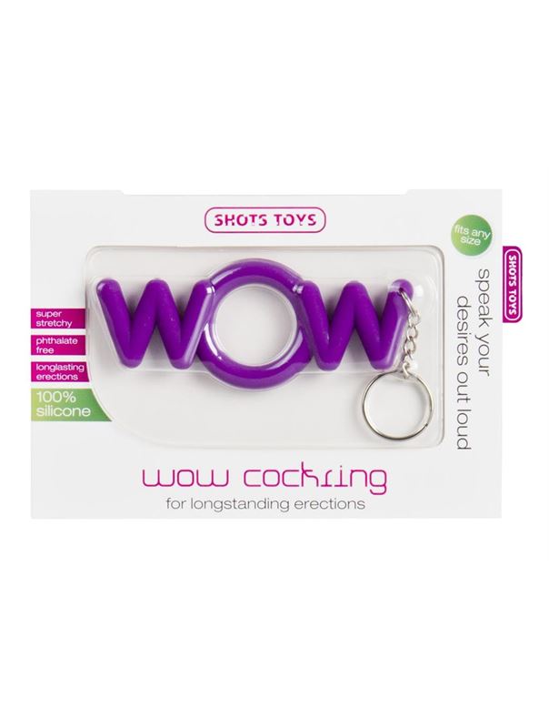 Фиолетовое эрекционное кольцо-брелок WOW Cockring 