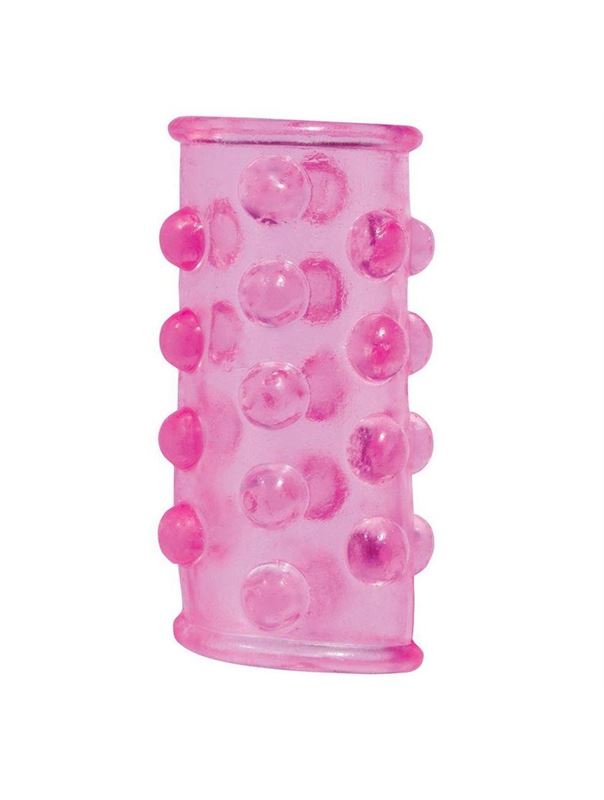 Розовая насадка на пенис с шишечками BASICX TPR SLEEVE PINK