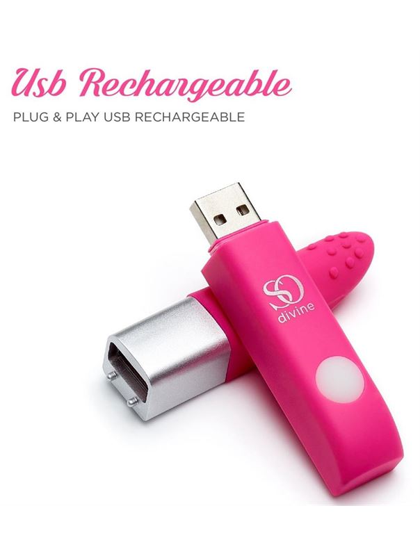 Ярко-розовый вибростимулятор Get Lucky USB Vibrator (12 см)