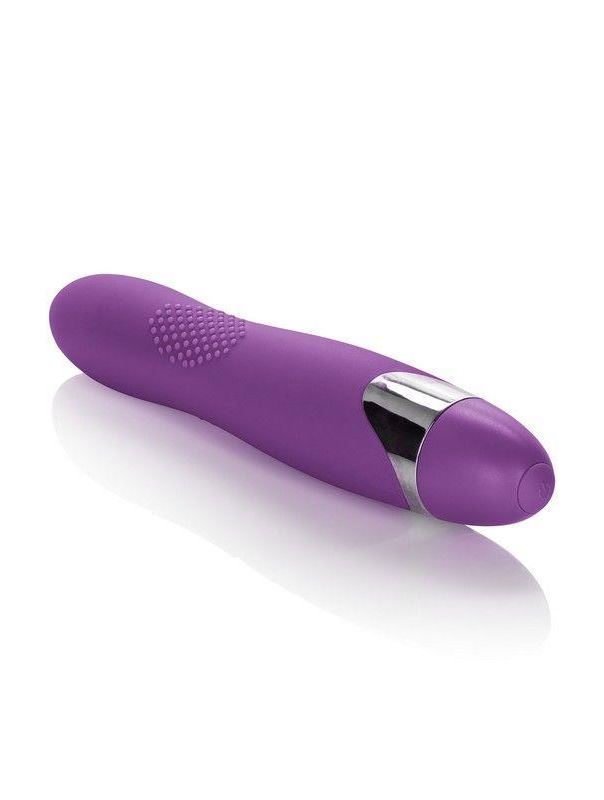 Фиолетовый вибромассажер Amp it Up! 7-Function Silicone Massager - 14 см.