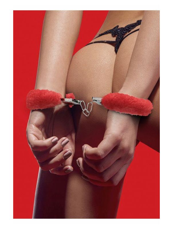 Пушистые красные наручники Begginer's Furry Handcuffs