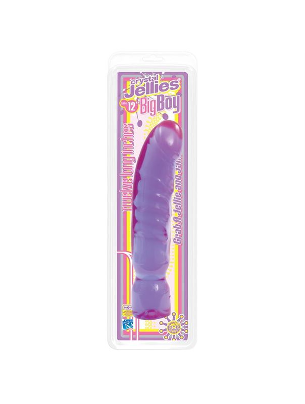 Фиолетовый фаллоимитатор Crystal Jellie Big Boy Dong (29,5 см)