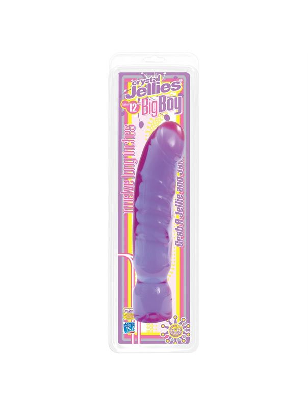 Фиолетовый фаллоимитатор Crystal Jellie Big Boy Dong (30,5 см)