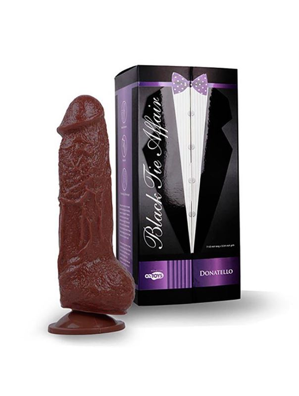 Коричневый фаллоимитатор Black Tie Affaire Donatello (17 см)