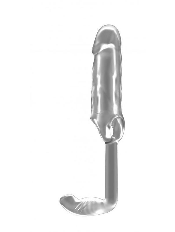 Прозрачная насадка с анальной вставкой Stretchy Penis Exten and Plug No.38