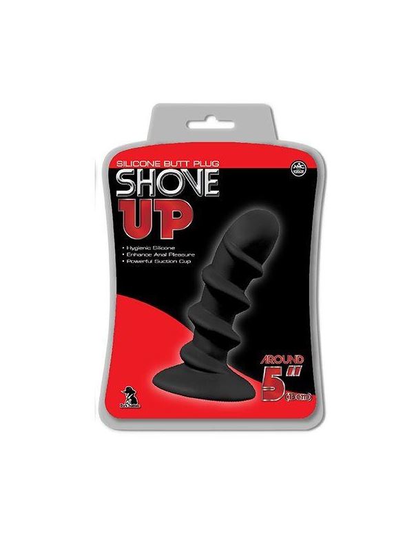 Анальный стимулятор со спиралью SHOVE UP SILICONE BUTTPLUG BLACK - 12,7 см.