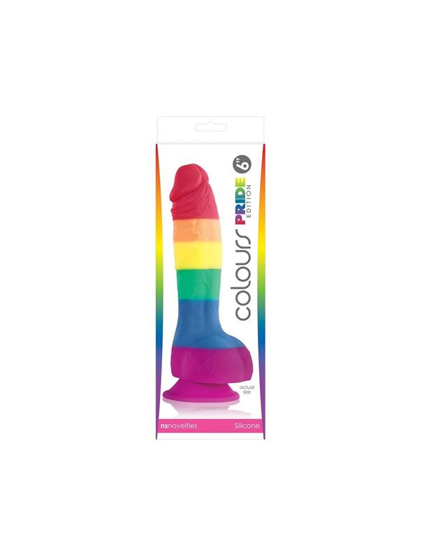 Радужный фаллоимитатор Pride Edition 6 Dildo - 21 см.