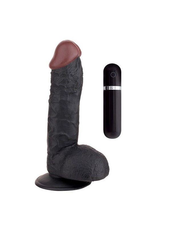 Чёрный вибратор-реалистик BIGSTUFF 7.5INCH BLACK - 19 см.