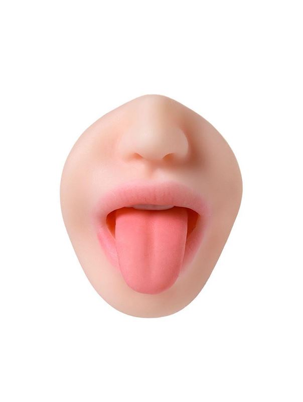 Телесный двусторонний мастурбатор Fruity Tongue - ротик и вагина