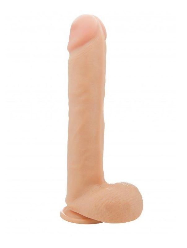 Телесный фаллоимитатор Realistic Cock 15 With Scrotum - 38 см.