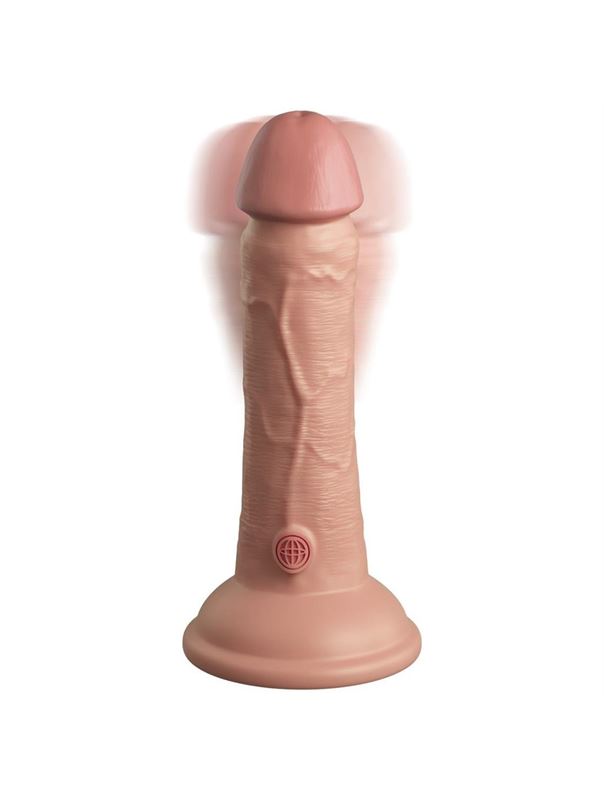 Телесный вибратор реалистик на присоске 6" Vibrating Silicone Dual Density Cock (17,8 см)