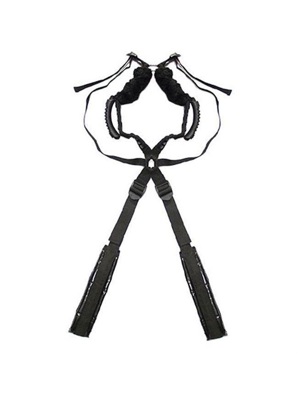 Чёрный бондажный комплект Romfun Sex Harness Bondage на сбруе