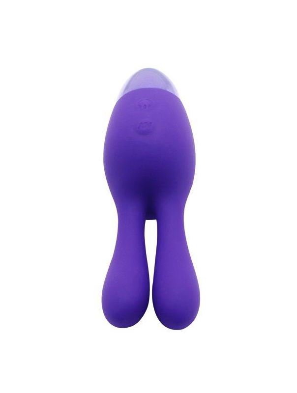 Фиолетовый вибратор INDULGENCE Rechargeable Dream Bunny - 15 см.