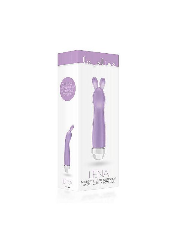 Фиолетовый вибратор с ушками Lena - 17,2 см.