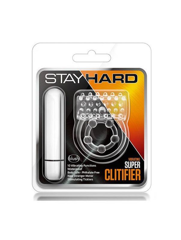 Прозрачное эрекционное виброкольцо Vibrating Super Clitifier