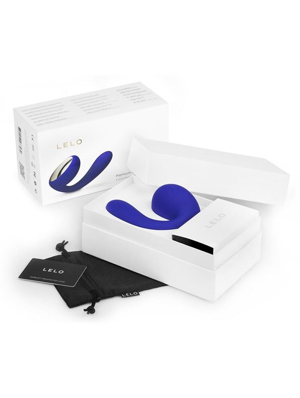 Синий вибромассажер для пар Tara Midnight Blue