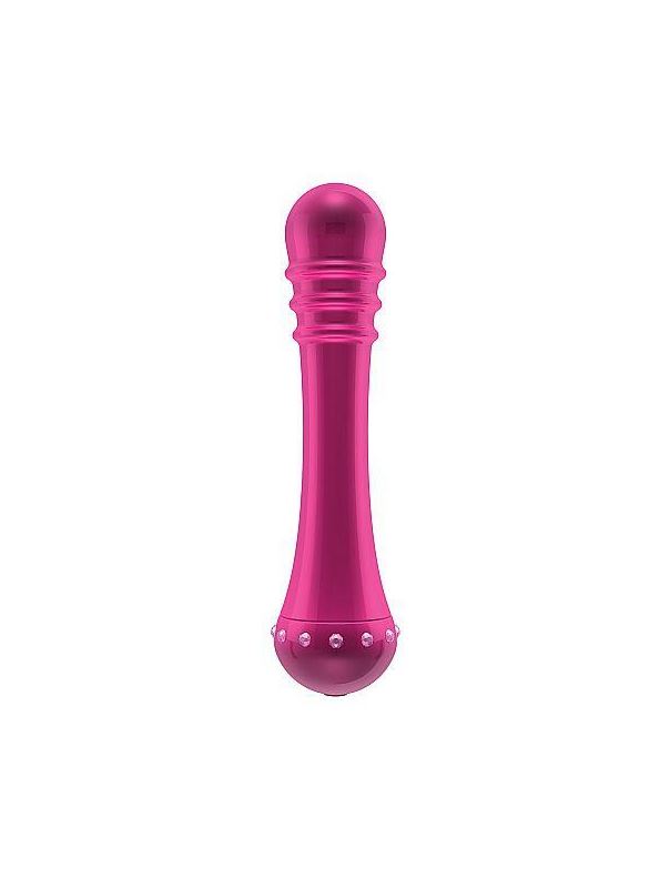 Вибратор с ребристой головкой The Emerald Pink - 16,3 см.